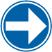 Panneau D1a3r Direction obligatoire (droite)