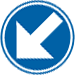 Panneau D1alo Direction obligatoire (oblique gauche)