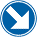 Panneau D1aro Direction obligatoire (oblique droite)