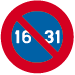 Panneau E7 Stationnement interdit du 16 à fin du mois