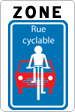 Panneau F111zonefr Début zone rue cyclable