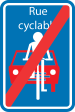 Panneau F113fr Fin de rue cyclable