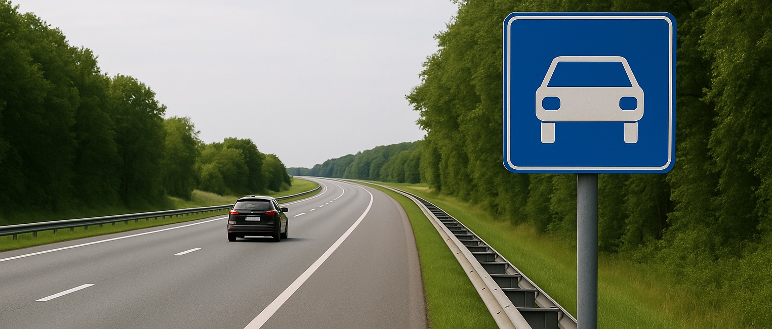 Panneau route pour automobiles