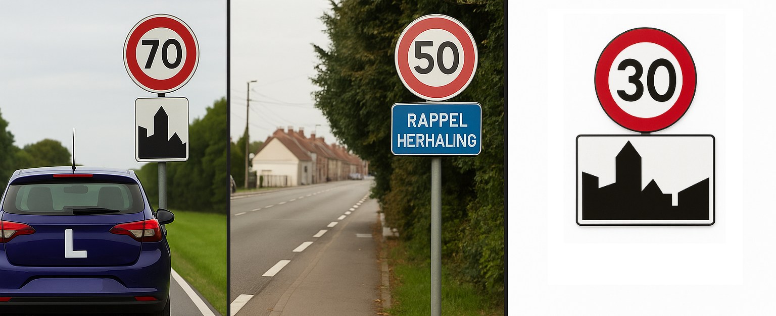 panneau vitesse en agglomération